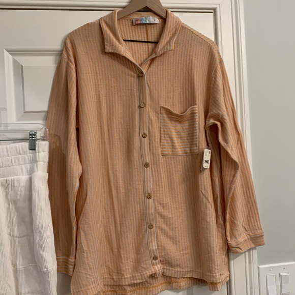 NWOT Free People Better Days Set - Oversized Button-Down Top & Pants Z456-3 - Picture 3 of 5